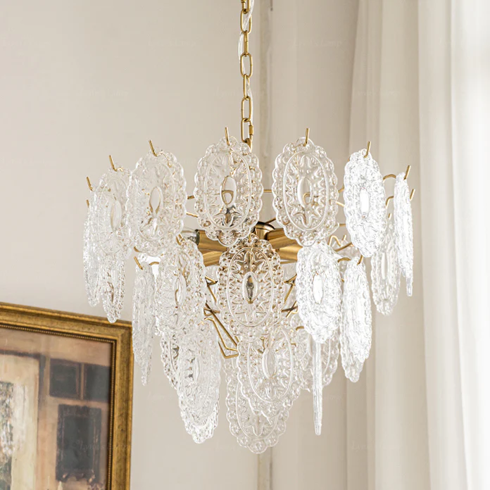 WOMO Tiered Textured Glass Chandelier-WM2208 - Image 8
