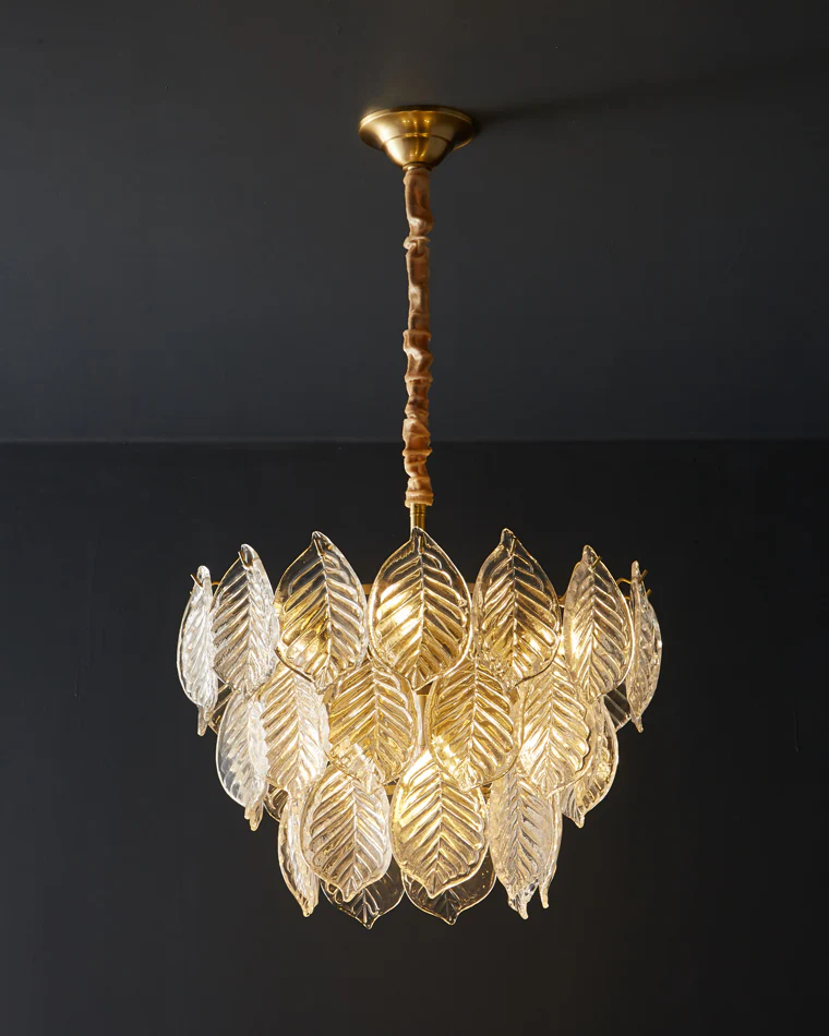 WOMO Tiered Glass Leaf Chandelier-WM2209 - Image 24