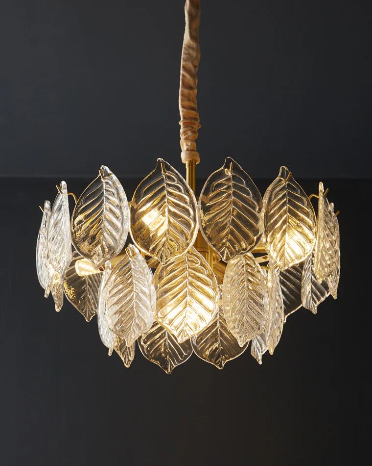 WOMO Tiered Glass Leaf Chandelier-WM2209 - Image 27