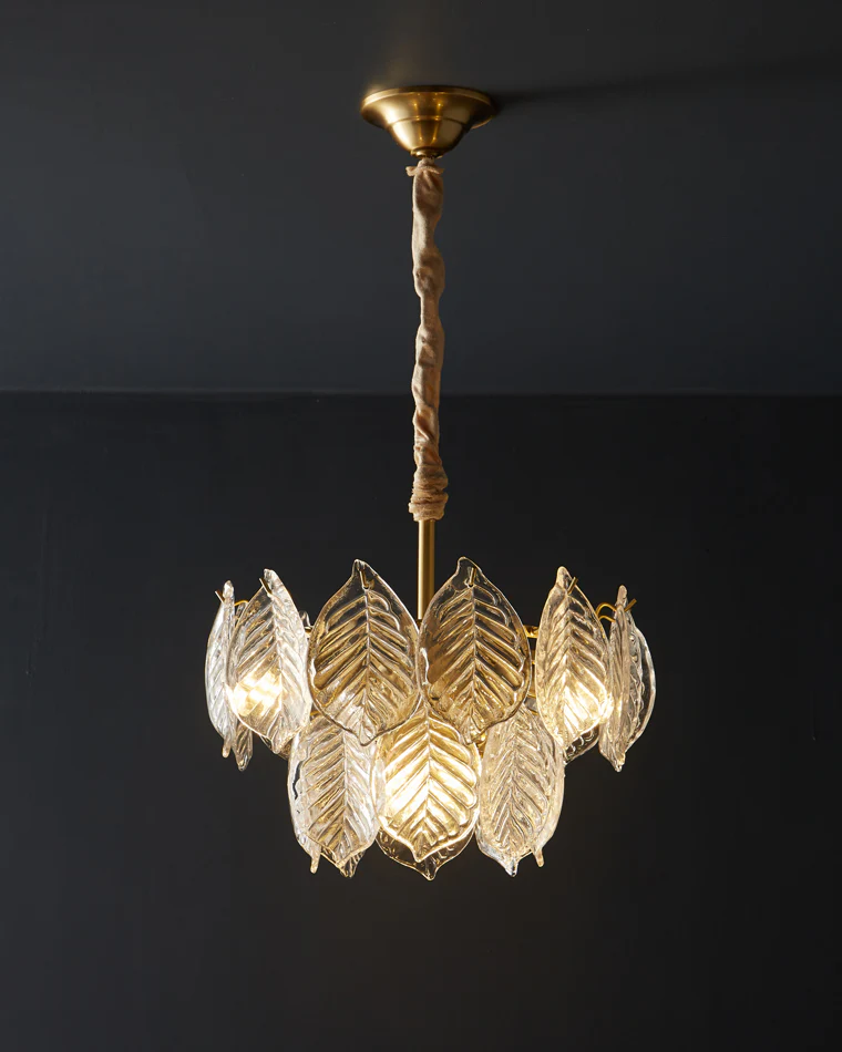 WOMO Tiered Glass Leaf Chandelier-WM2209 - Image 32