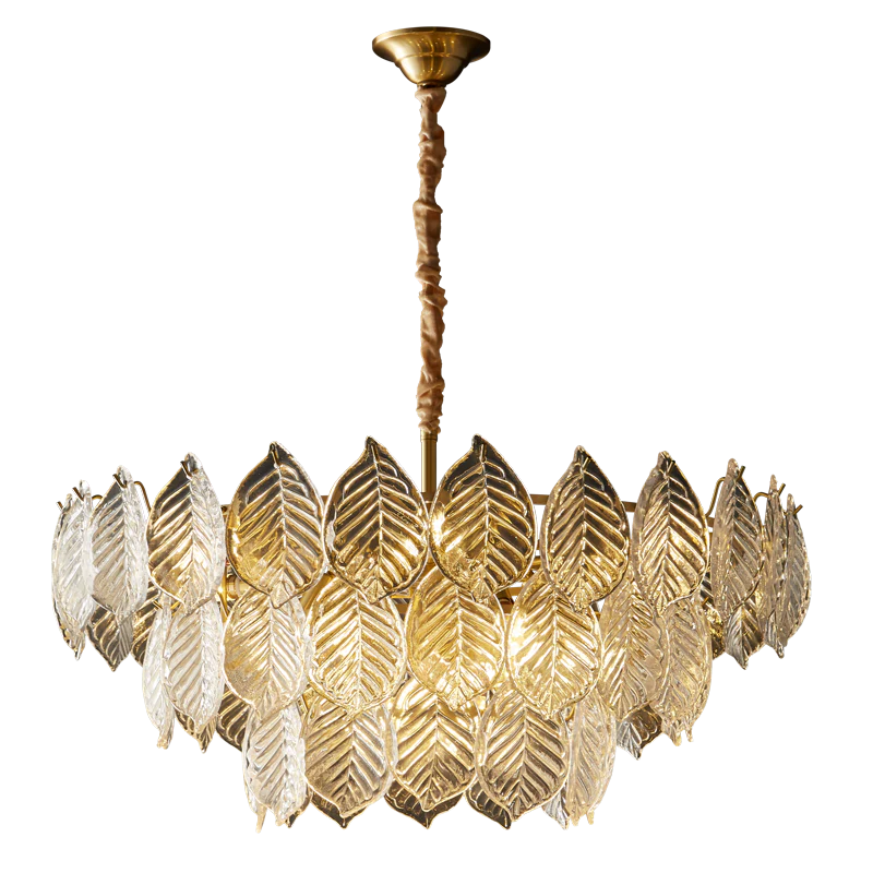 WOMO Tiered Glass Leaf Chandelier-WM2209 - Image 33