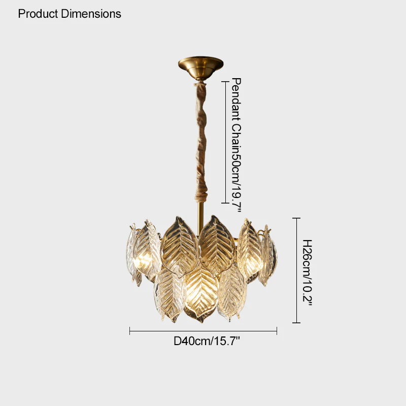 WOMO Tiered Glass Leaf Chandelier-WM2209 - Image 34