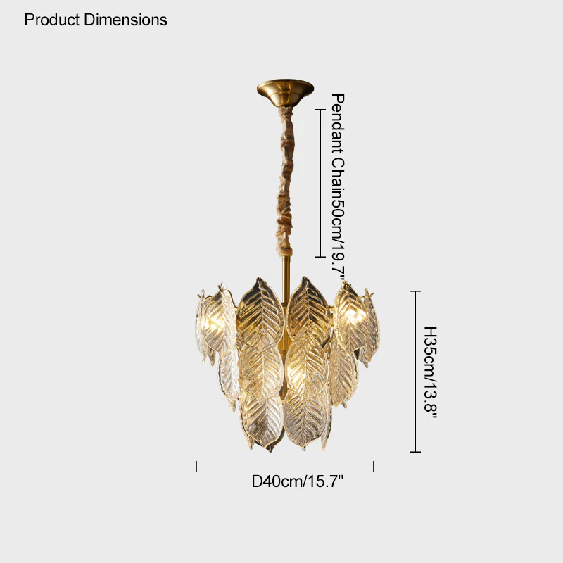 WOMO Tiered Glass Leaf Chandelier-WM2209 - Image 37