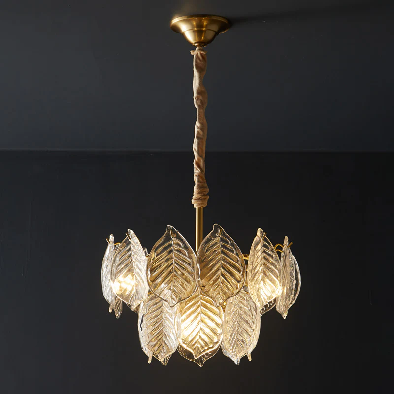 WOMO Tiered Glass Leaf Chandelier-WM2209 - Image 41