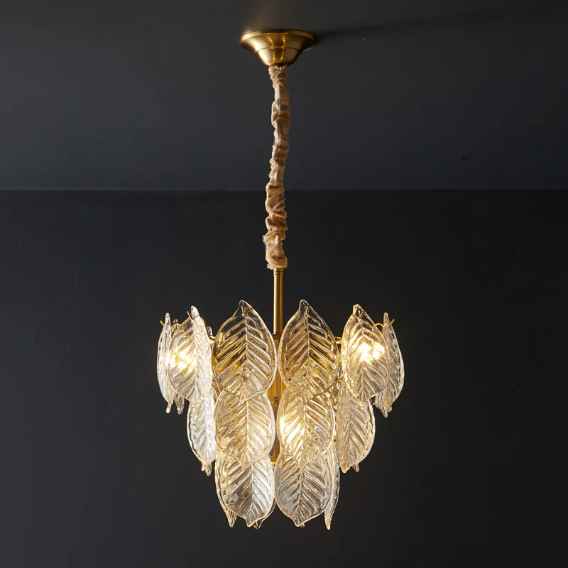 WOMO Tiered Glass Leaf Chandelier-WM2209 - Image 42
