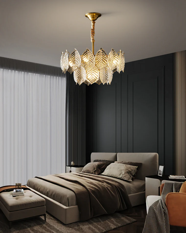WOMO Tiered Glass Leaf Chandelier-WM2209 - Image 5