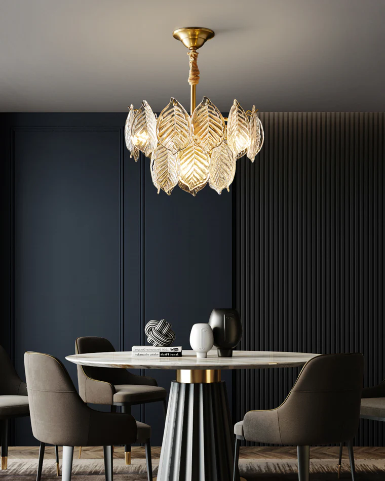 WOMO Tiered Glass Leaf Chandelier-WM2209 - Image 6