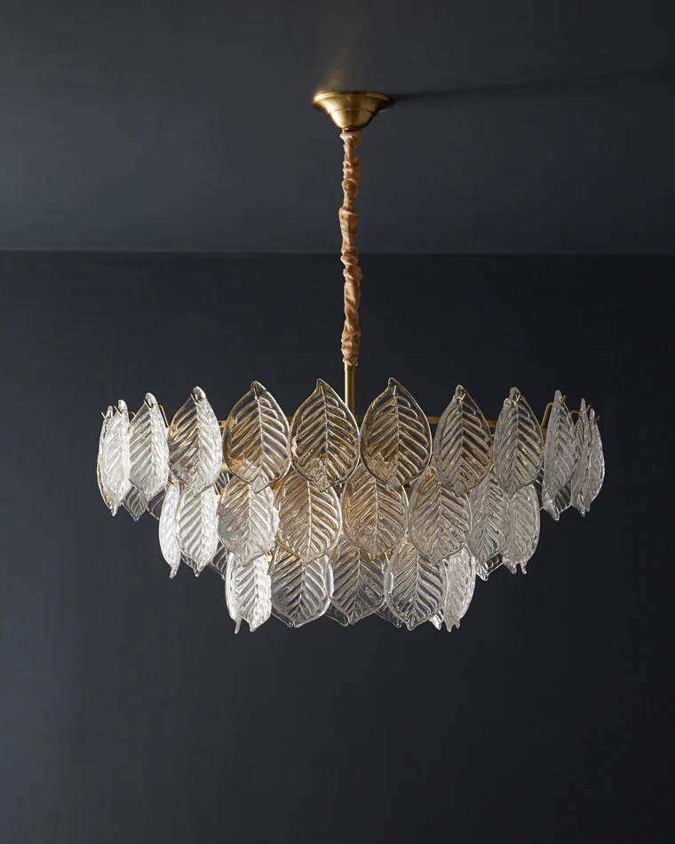 WOMO Tiered Glass Leaf Chandelier-WM2209 - Image 7