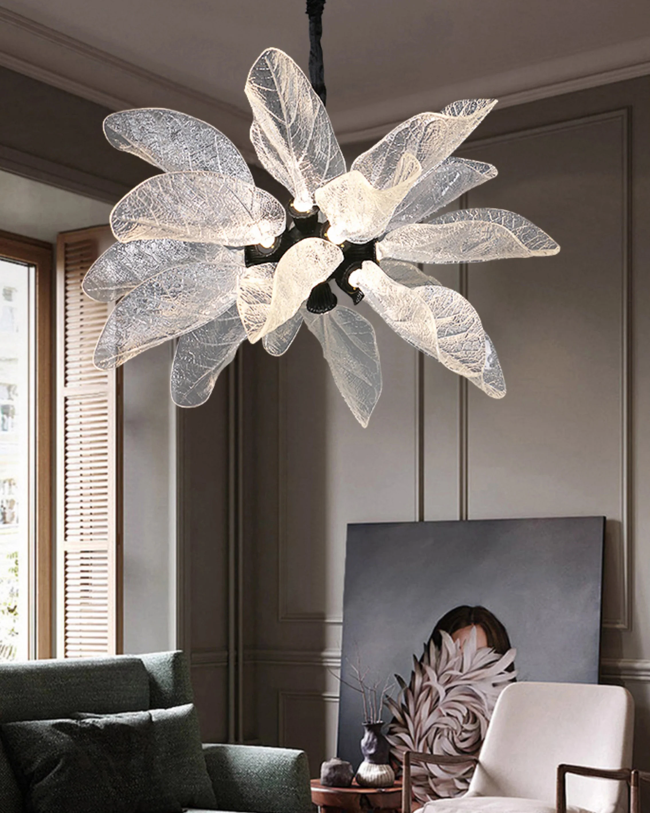 WOMO Luxury Crystal Leaf Chandelier-WM3010 - Image 4