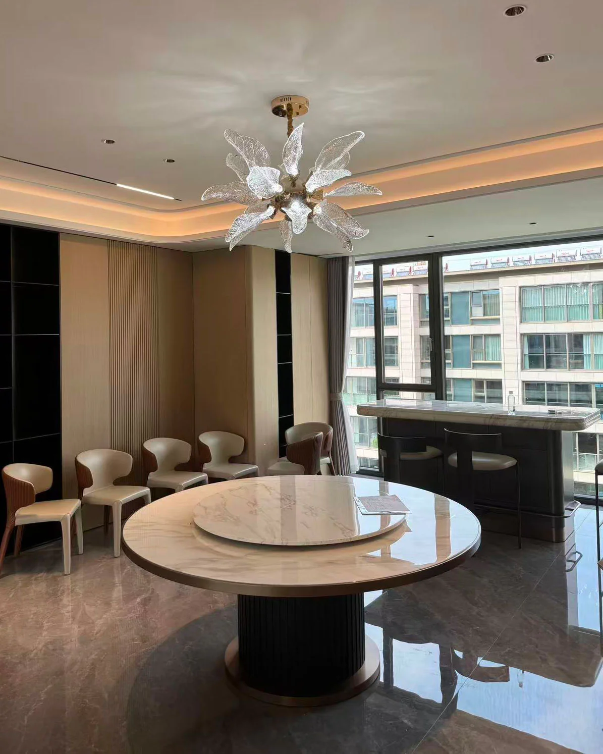 WOMO Luxury Crystal Leaf Chandelier-WM3010 - Image 9