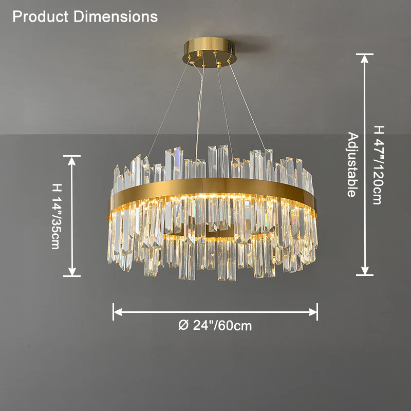 WOMO Luxury LED Gold Plated Crystal Chandelier-WM2531 - Image 11