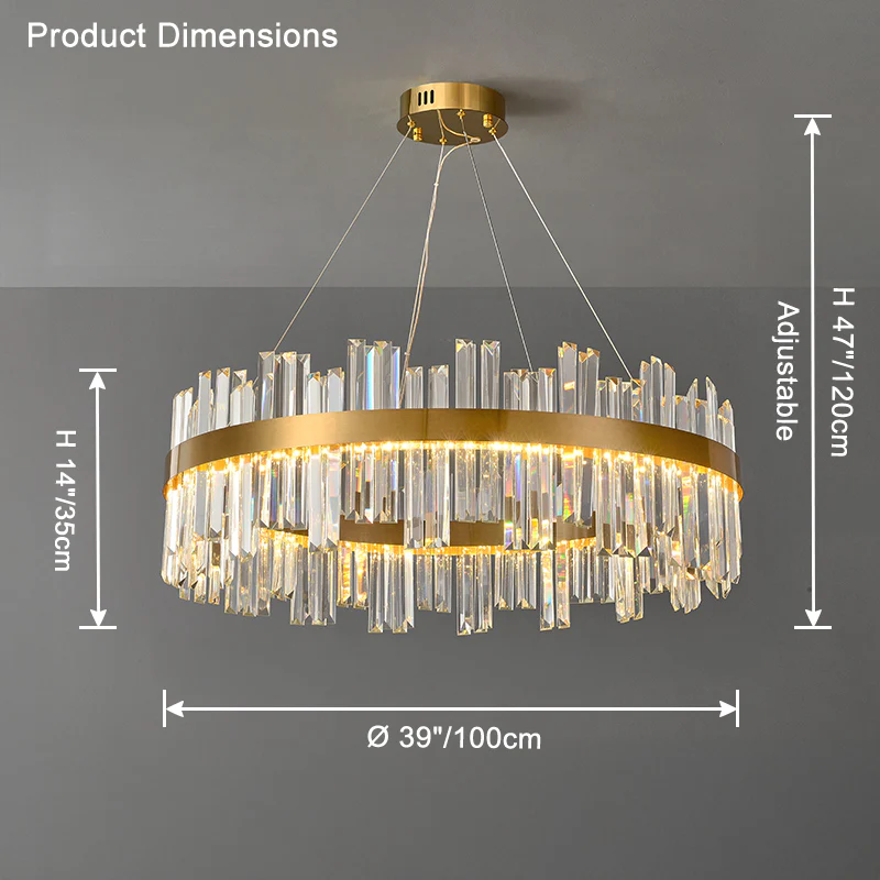 WOMO Luxury LED Gold Plated Crystal Chandelier-WM2531 - Image 15