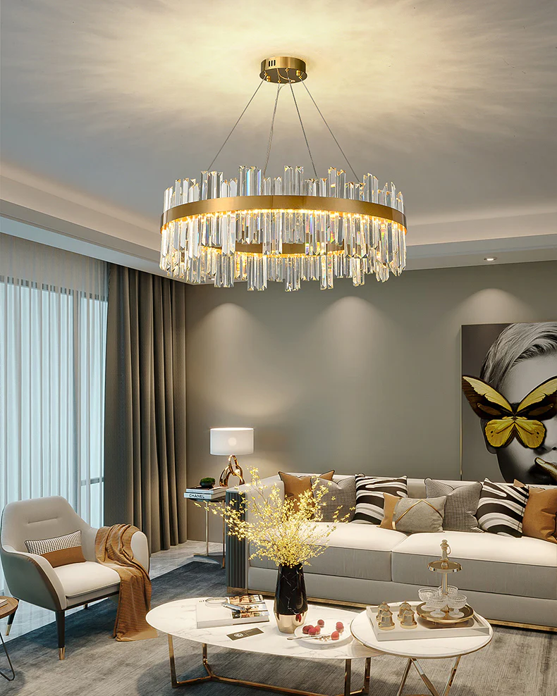 WOMO Luxury LED Gold Plated Crystal Chandelier-WM2531 - Image 4