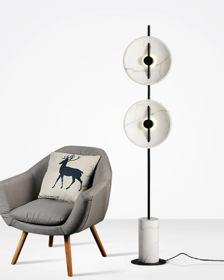 WOMO 2-bulb Marble Floor Lamp-WM7032 - Image 10