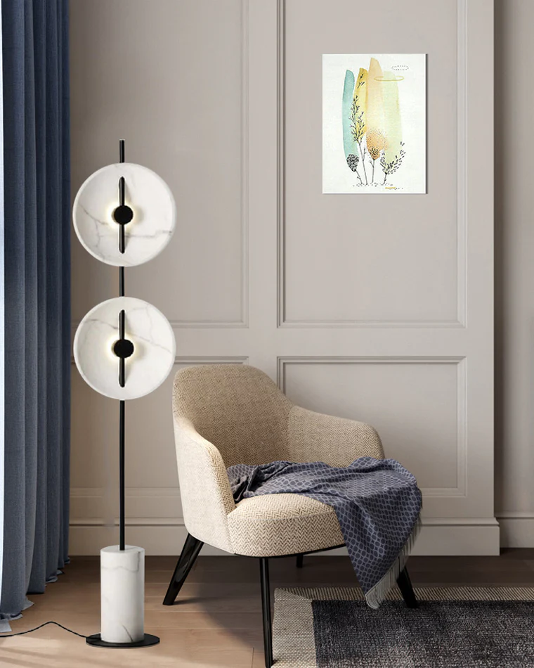 WOMO 2-bulb Marble Floor Lamp-WM7032 - Image 18