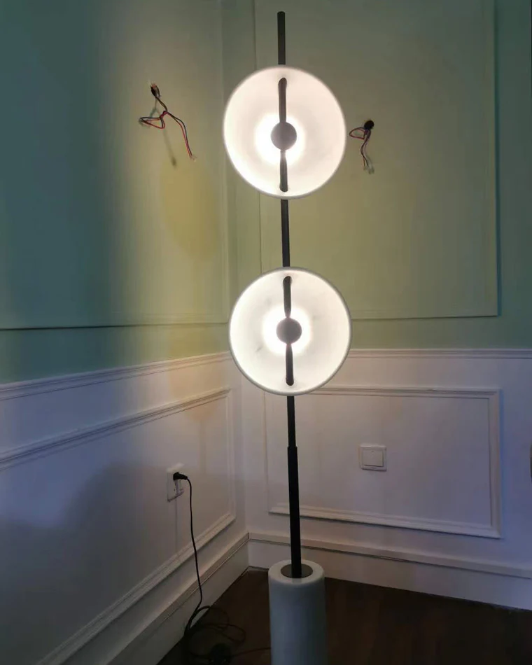 WOMO 2-bulb Marble Floor Lamp-WM7032 - Image 24