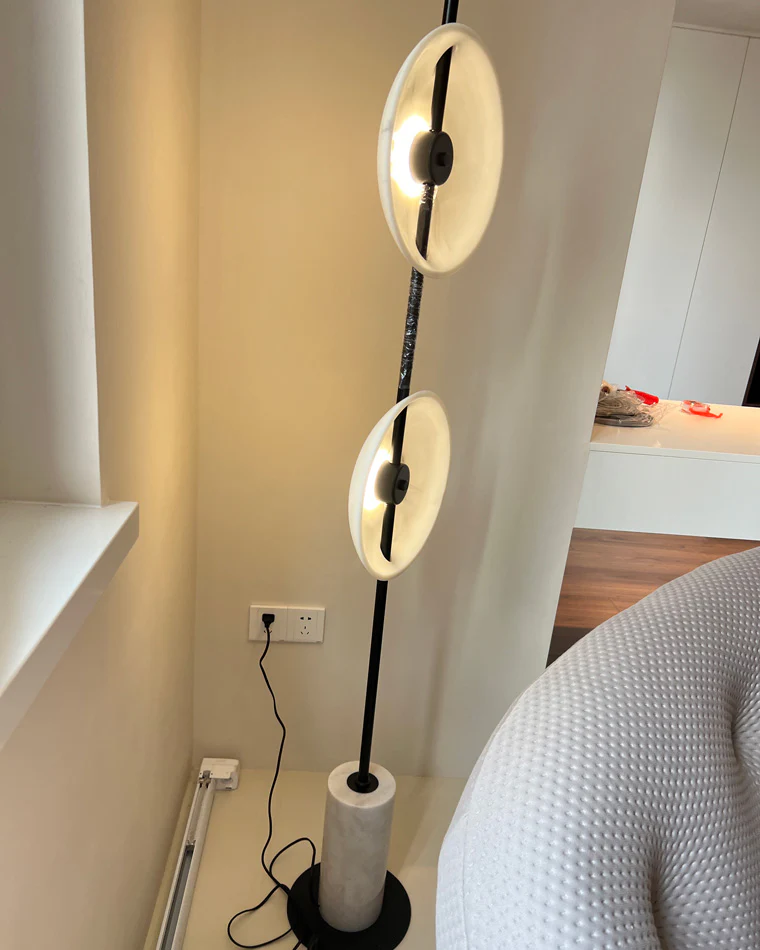 WOMO 2-bulb Marble Floor Lamp-WM7032 - Image 25