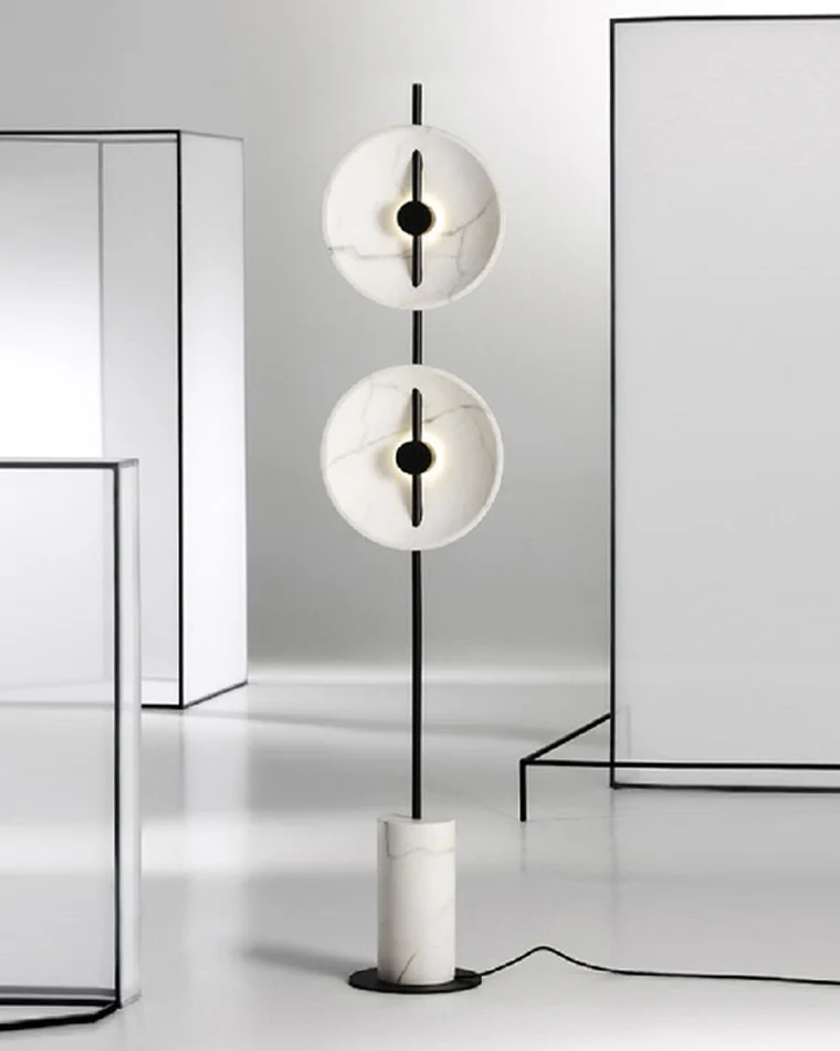 WOMO 2-bulb Marble Floor Lamp-WM7032 - Image 9
