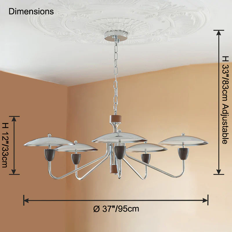 WOMO Mid Century Modern Arm Chandelier-WM2863 - Image 9