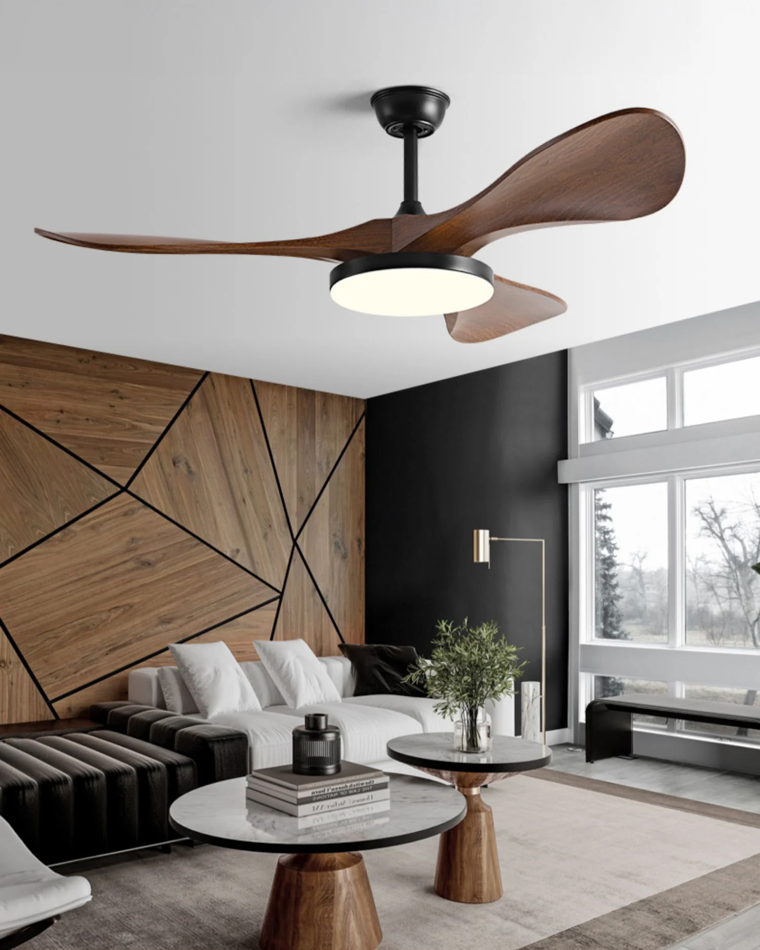 WOMO Mid Century Modern Ceiling Fan Lamp - WM5173 - Image 10