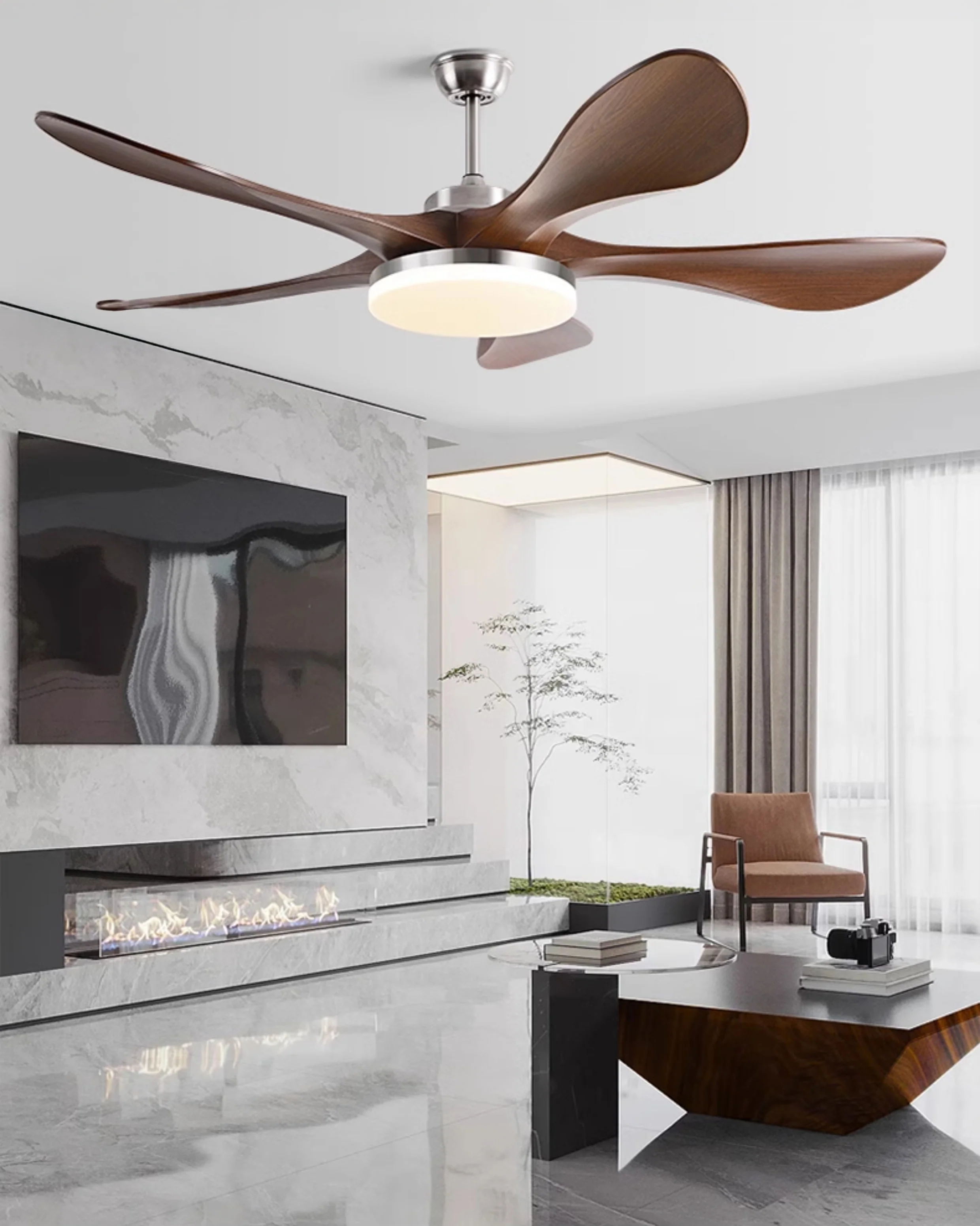 WOMO Mid Century Modern Ceiling Fan Lamp - WM5173 - Image 4