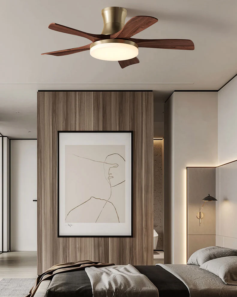 WOMO Mid Century Modern Low Profile Ceiling Fan Lamp - WM5228b - Image 3