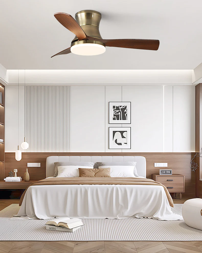 WOMO Mid Century Modern Low Profile Ceiling Fan Lamp - WM5228b - Image 5