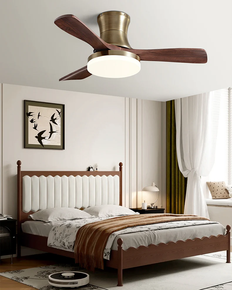 WOMO Mid Century Modern Low Profile Ceiling Fan Lamp - WM5228b - Image 7