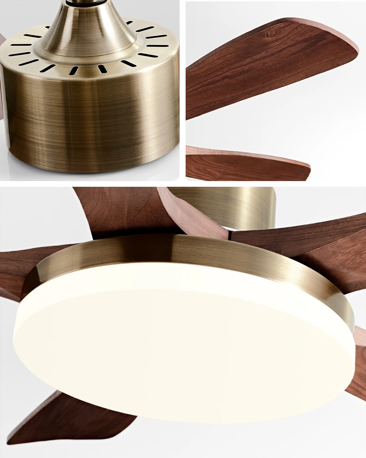 WOMO Mid Century Modern Low Profile Ceiling Fan Lamp - WM5228b - Image 8