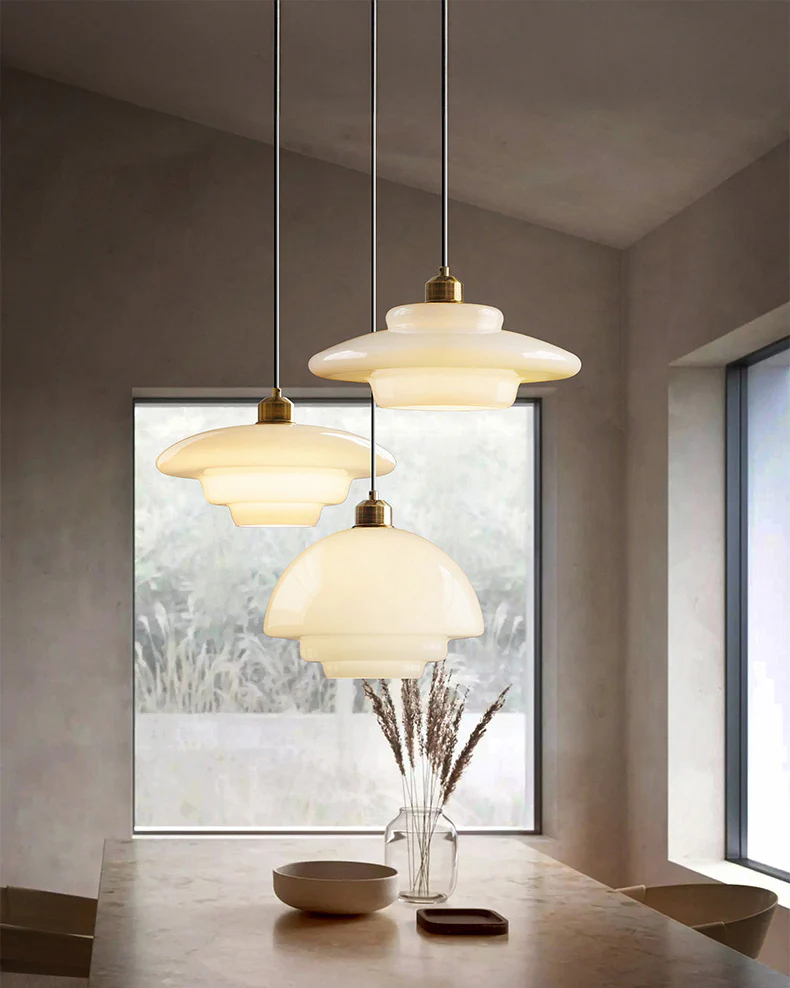 WOMO Milk Glass Dome Pendant Light-WM3009 - Image 5