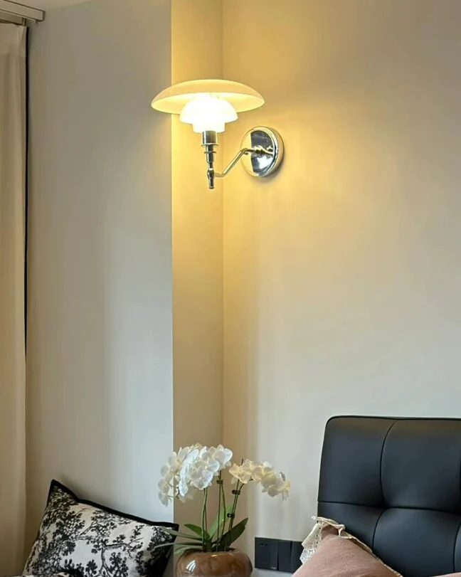 WOMO Milk Glass Mid Century Modern Wall Sconce-WM6122 - Image 9