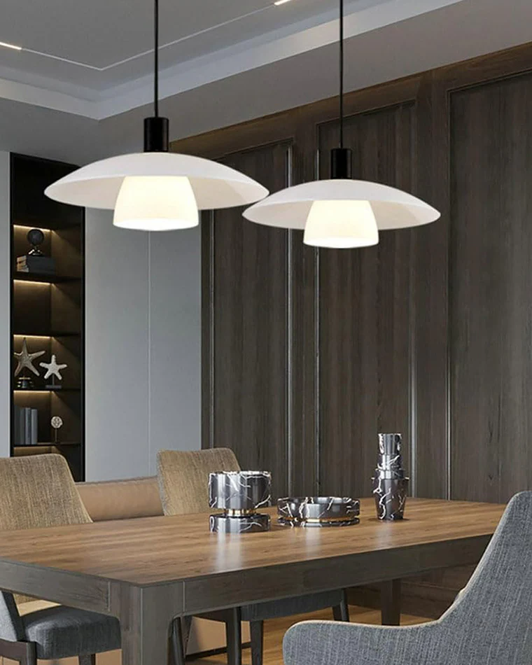 WOMO Milk Glass Shaded Pendant Light-WM2678 - Image 4