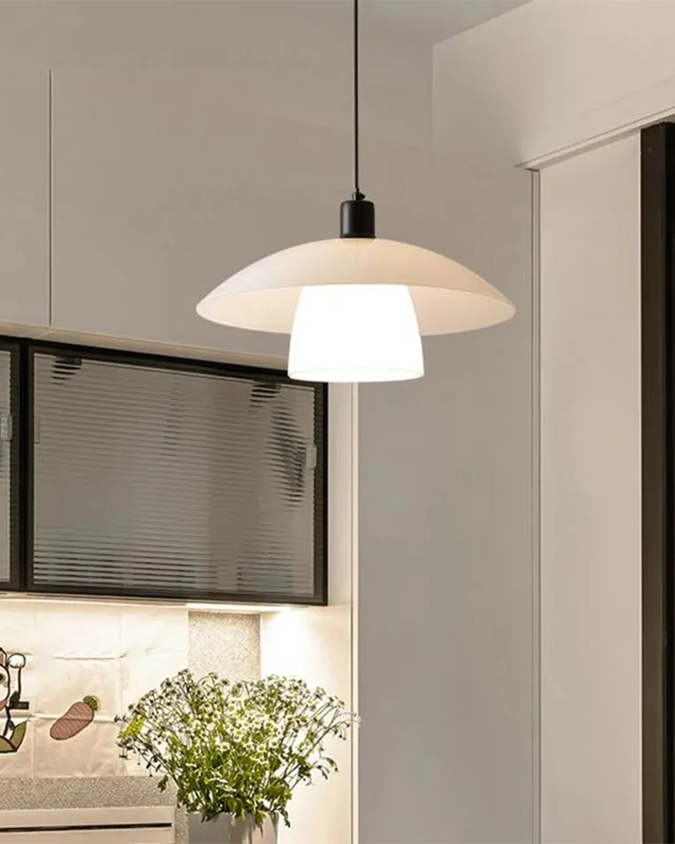 WOMO Milk Glass Shaded Pendant Light-WM2678 - Image 6