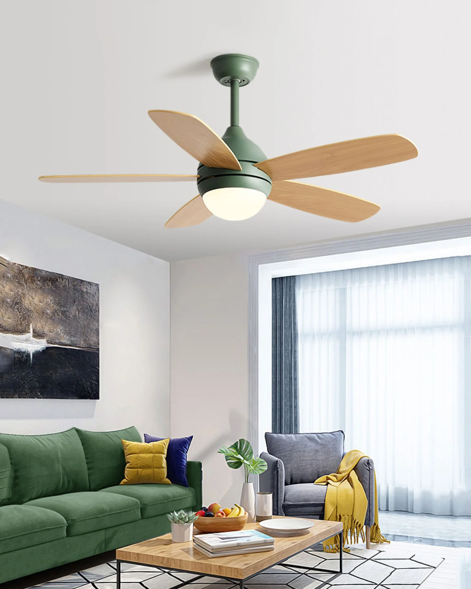 WOMO Modern 5 Blade Ceiling Fan Lamp - WM5247 - Image 7