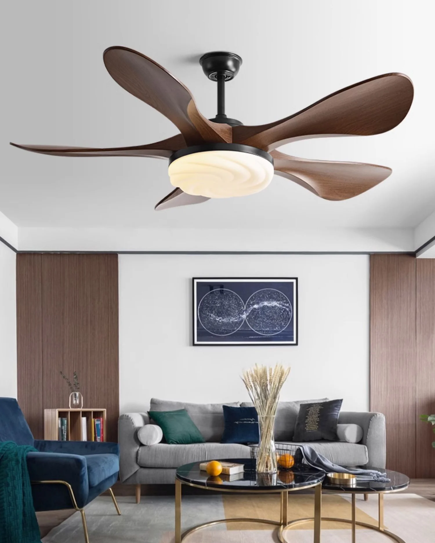 WOMO Modern Ceiling Fan With Bright Light - WM5256 - Image 5