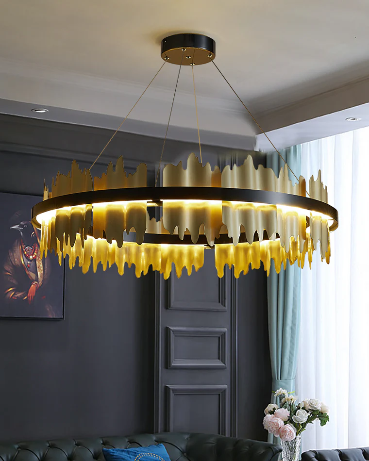 WOMO Iceberg Round Black Gold Chandelier-WM2183 - Image 12