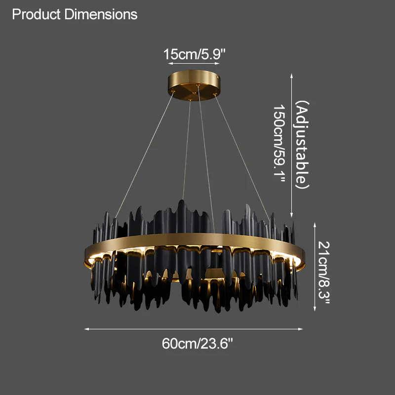 WOMO Iceberg Round Black Gold Chandelier-WM2183 - Image 18