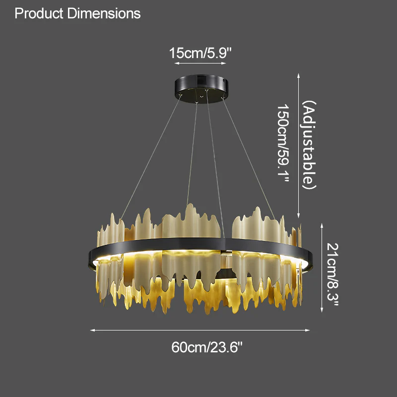 WOMO Iceberg Round Black Gold Chandelier-WM2183 - Image 20