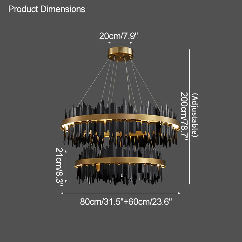 WOMO Iceberg Round Black Gold Chandelier-WM2183 - Image 22