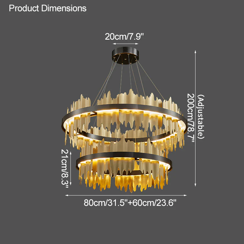 WOMO Iceberg Round Black Gold Chandelier-WM2183 - Image 24