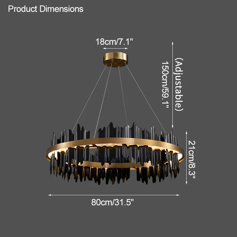 WOMO Iceberg Round Black Gold Chandelier-WM2183 - Image 26