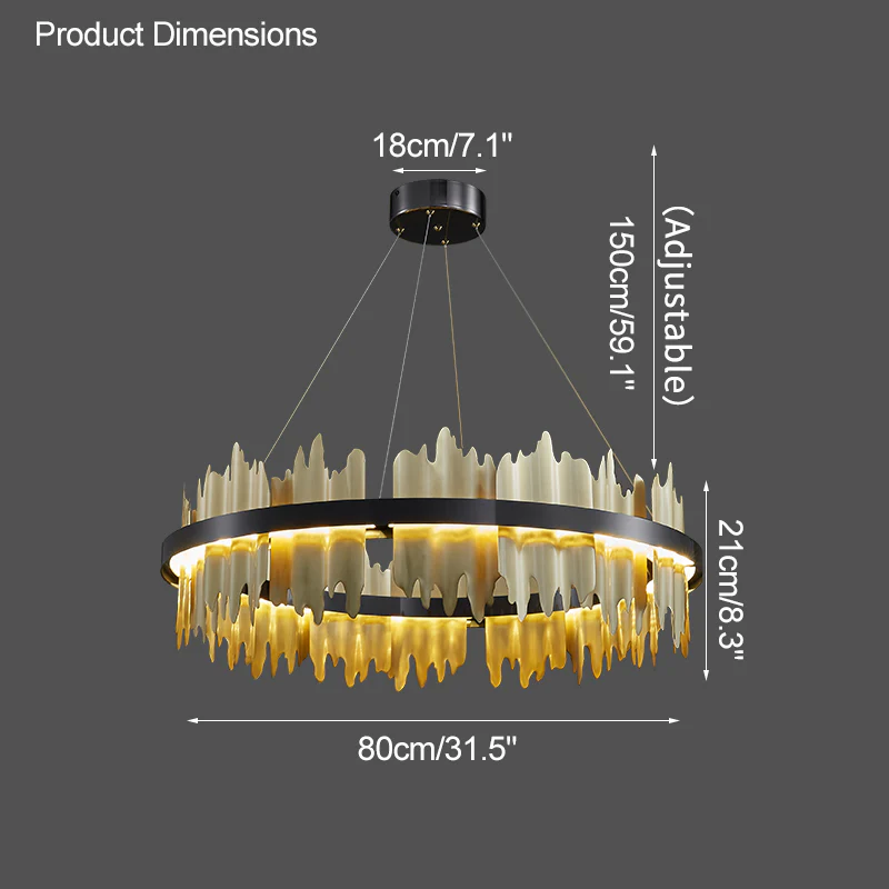 WOMO Iceberg Round Black Gold Chandelier-WM2183 - Image 28