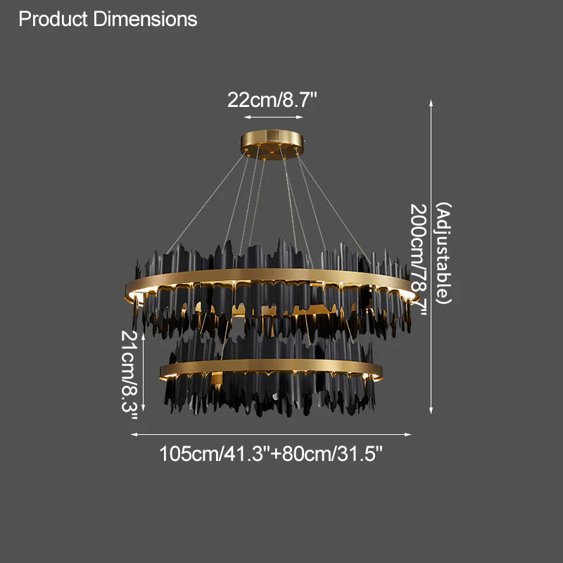 WOMO Iceberg Round Black Gold Chandelier-WM2183 - Image 30