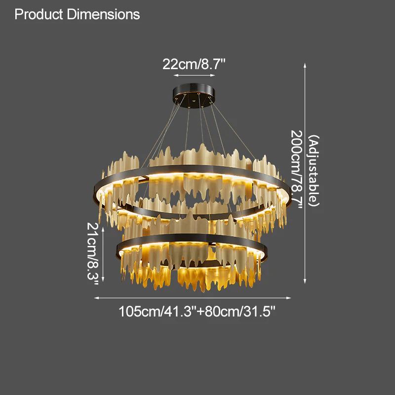 WOMO Iceberg Round Black Gold Chandelier-WM2183 - Image 32
