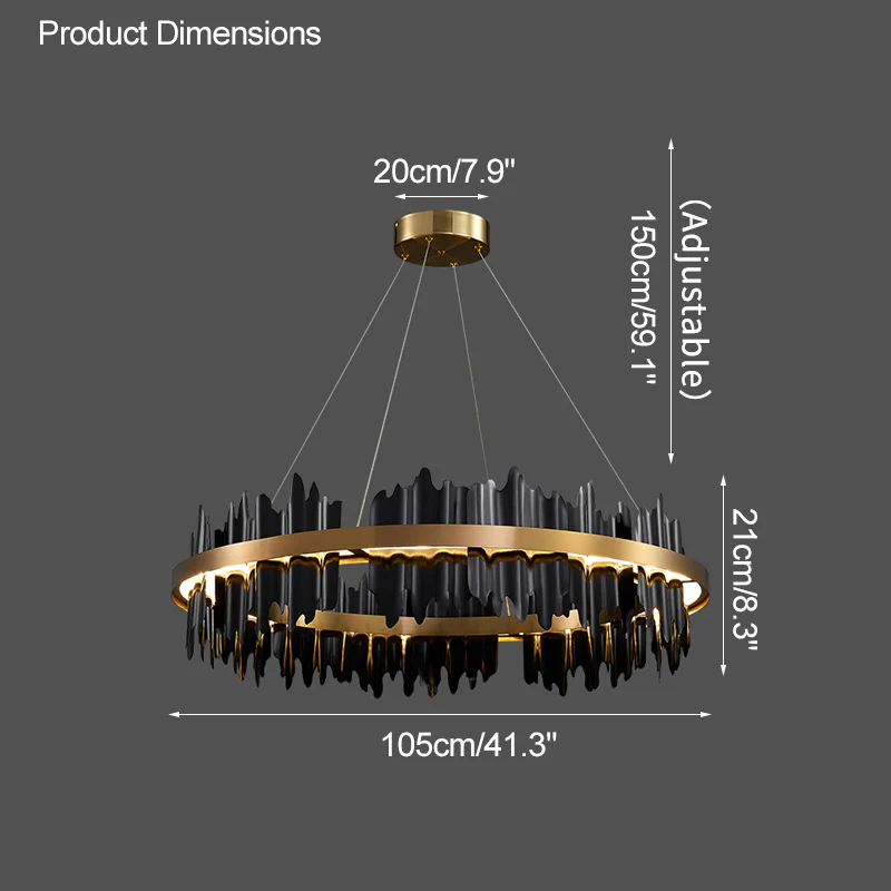 WOMO Iceberg Round Black Gold Chandelier-WM2183 - Image 34