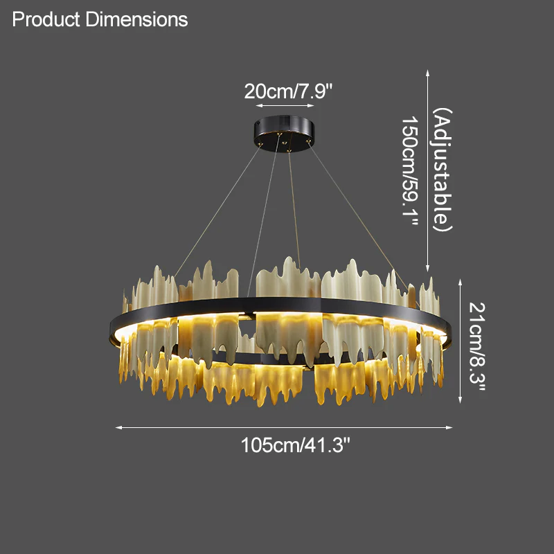 WOMO Iceberg Round Black Gold Chandelier-WM2183 - Image 36