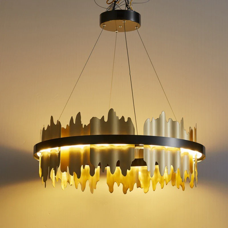 WOMO Iceberg Round Black Gold Chandelier-WM2183 - Image 37