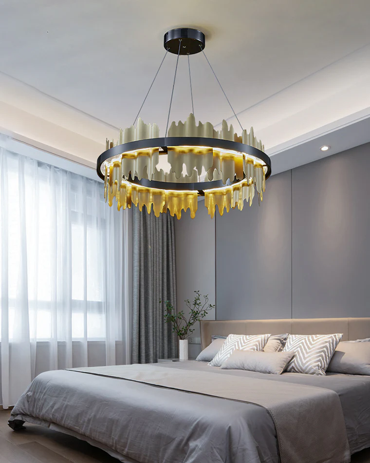 WOMO Iceberg Round Black Gold Chandelier-WM2183 - Image 4