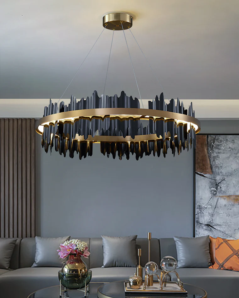 WOMO Iceberg Round Black Gold Chandelier-WM2183 - Image 5