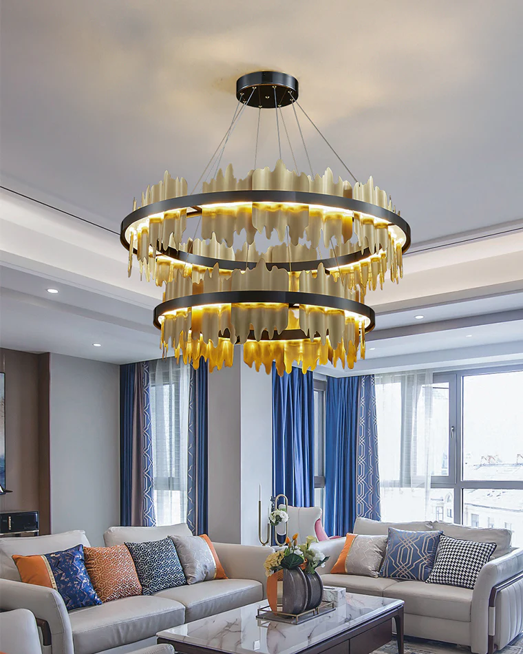 WOMO Iceberg Round Black Gold Chandelier-WM2183 - Image 6